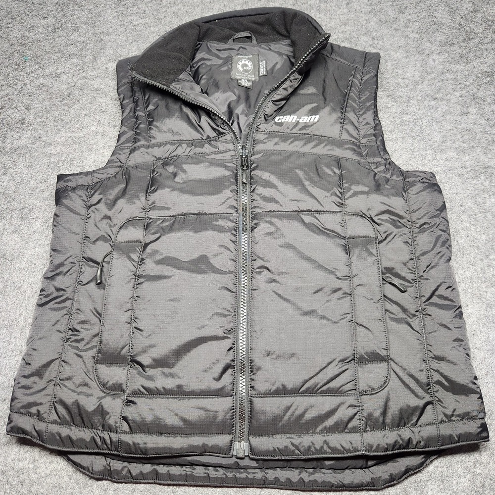 Can Am BRP Racing Mens Black Cresta Insulated Puffer Quilted Vest Large